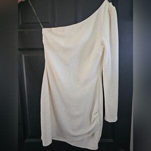 Xtraordinary Gold Sparkle One Shoulder Dress